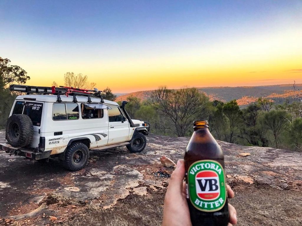 troopcarrier with a view travelling around australia